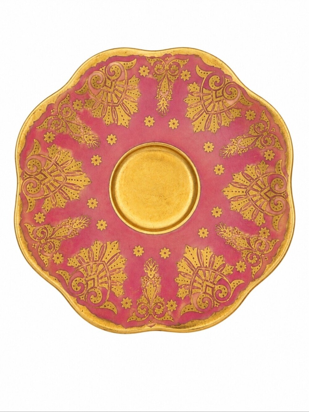 Antique COALPORT 1915 Gold Encrusted Pink Replacement Saucer #14E15